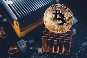 A bustling mining farm facility, showcasing optimized hosting for blockchain operations